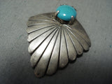 Important Ivan Kee Vintage Native American Navajo Turquoise Sterling Silver Pendant-Nativo Arts