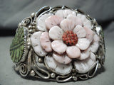 Native American Huge Flower Important Franciso Gomez Turquoise Sterling Silver Bracelet-Nativo Arts