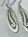 Traditional Vintage Native American Hopi Sterling Silver Earrings-Nativo Arts