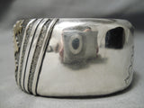Authentic Vintage Native American Navajo Heavy Sterling Silver Thomas Singer Bracelet Gold Old-Nativo Arts