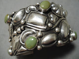 Huge Vintage Native American Navajo Royston Turquoise Repoussed Sterling Silver Bracelet-Nativo Arts