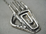 Native American Symbolic Sterling Silver Hand Maze Necklace-Nativo Arts