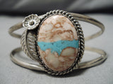 Stunning Vintage Native American Navajo Blouder Royston Turquoise Sterling Silver Bracelet-Nativo Arts