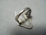 Early Museum Vintage Native American Zuni Turquoise Snake Eyes Sterling Silver Ring Old-Nativo Arts