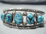 Superb Vintage Native American Navajo Turquoise Sterling Silver Bracelet-Nativo Arts