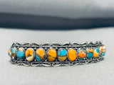 Very Unique Domed Turquoise Sterling Silver Southwest Bracelet-Nativo Arts