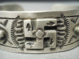 Rare Vintage Native American Navajo Whirling Logs Snake Sterling Silver Bracelet-Nativo Arts