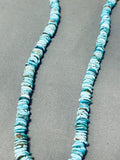Jeff James Native American Navajo Old Kingman Turquoise Sterling Silver Necklace-Nativo Arts