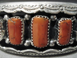 Best Navajo Will Mariano Coral Sterling Silver Native American Bracelet-Nativo Arts