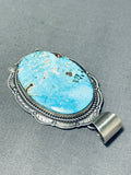 Rare Turquoise Vintage Native American Navajo Sterling Silver Pendant-Nativo Arts