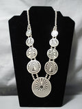 Authentic Vintage Native American Navajo Sterling Silver Squash Blossom Necklace-Nativo Arts