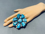 Cecil Atencio 58 Grams Powerful Vintage Native American Navajo Turquoise Ring-Nativo Arts