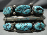Native American Important Vintage Santo Domingo Julian Lovato Turquoise Sterling Silver Bracelet-Nativo Arts