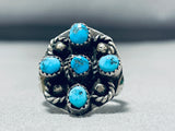 Brilliant Vintage Native American Navajo Morenci Turquoise Sterling Silver Ring-Nativo Arts