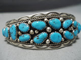 Irv Chee Vintage Native American Navajo Deep Blue Turquoise Sterling Silver Bracelet-Nativo Arts
