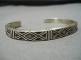 Important Vintage Native American Navajo Calvin Martinez Sterling Silver Native Bracelet-Nativo Arts