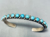 Sturdy Signed Domed Turquoise Vintage Native American Navajo Sterling Silver Bracelet-Nativo Arts
