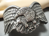 Native American Very Rare Vintage Yuma Sterling Silver Eagle Heavy Bracelet-Nativo Arts