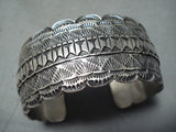 Important Native American Navajo Tillie Jon Detailed Sterling Silver Bracelet-Nativo Arts