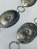 Vince Platero Vintage Native American Navajo Hand Tooled Sterling Silver Concho Belt-Nativo Arts
