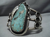 Best Vintage Native American Navajo Basalt Turquoise Vintage Native American Navajo Sterling Silver Bracelet Old-Nativo Arts