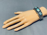 Rare Vintage Native American Navajo Red Mountain Turquoise Sterling Silver Bracelet-Nativo Arts
