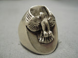 Incredible Navajo Native American Eagle Sterling Silver Native American Ring-Nativo Arts