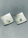 Early Rare Tommy Jackson Vintage Native American Navajo Sterling Silver Earrings-Nativo Arts