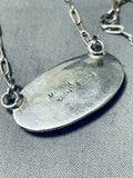 One Of The Finest Vintage Native American Navajo New Lander Turquoise Sterling Silver Necklace-Nativo Arts