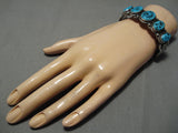 Amazing Vintage Zuni Native American Bead Sterling Silver Turquoise Bracelet-Nativo Arts