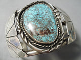 Important Vintage Native American Navajo Lone Mountain Turquoise Sterling Silver Bracelet Old-Nativo Arts