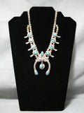 Magnificent Vintage Native American Navajo Sleeping Beauty Turquoise Sterling Silver Necklace-Nativo Arts
