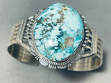 One Of The Best Native American Navajo Ice Blue Turquoise Sterling Silver Bracelet-Nativo Arts