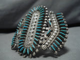 Museum Quality Vintage Native American Zuni Turquoise Sterling Silver Bracelet Old Cuff-Nativo Arts
