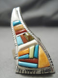 Inlay Master Navajo Turquoise Sterling Silver Native American Ring-Nativo Arts