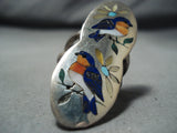Impressive Vintage Zuni Lapis Sterling Silver Ring Native American Old-Nativo Arts