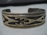 Amazing Vintage Navajo Robert Gene Sterling Silver Native American Bracelet Old-Nativo Arts