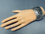 Wolfpack Native American Navajo Sterling Silver Highly Detailed Bracelet Cuff-Nativo Arts