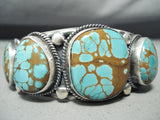 Important Female Artist Native American Navajo #8 Turquoise Sterling Silver Bracelet-Nativo Arts
