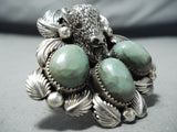 Big Huge Buffalo Native American #8 Turquoise Sterling Silver Heavy Ring-Nativo Arts