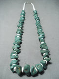 Huge Chunks Of Royston Turquoise Vintage Native American Navajo Sterling Silver Necklace Old-Nativo Arts