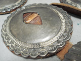 Huge Old Heavy Vintage Native American Navajo Hand Wrought Sterling Silver Concho Belt-Nativo Arts