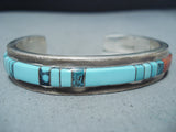 Native American Important Mildred Calavaza Turquoise Vintage Zuni Sterling Silver Bracelet-Nativo Arts