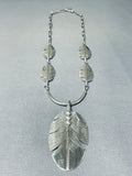 Native American Important Vintage Ben Begaye (d.) Sterling Silver Feather Necklace-Nativo Arts