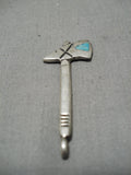 Incredible Navajo Native American Sterling Silver Turquoise Pendant-Nativo Arts