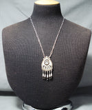 Rare Vintage Native American Zuni Turquoise Sterling Silver Sunface Necklace-Nativo Arts