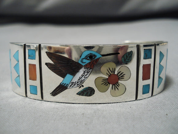 Marvelous Vintage Zuni Native American Laconsello Sterling Silver Bracelet-Nativo Arts