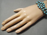 Quality Vintage Native American Navajo Tears Of Joy Turquoise Sterling Silver Bracelet Old-Nativo Arts