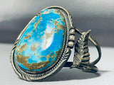Rare Old Museum Vintage Native American Navajo Turquoise Sterling Silver Bracelet-Nativo Arts