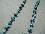 Tremendous Vintage Native American Navajo Turquoise Sterling Silver Necklace Old-Nativo Arts